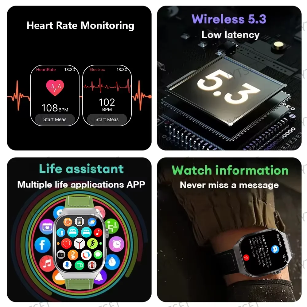 LAXASFIT 2.01 Inch Curved Screen Men's Smart Watch