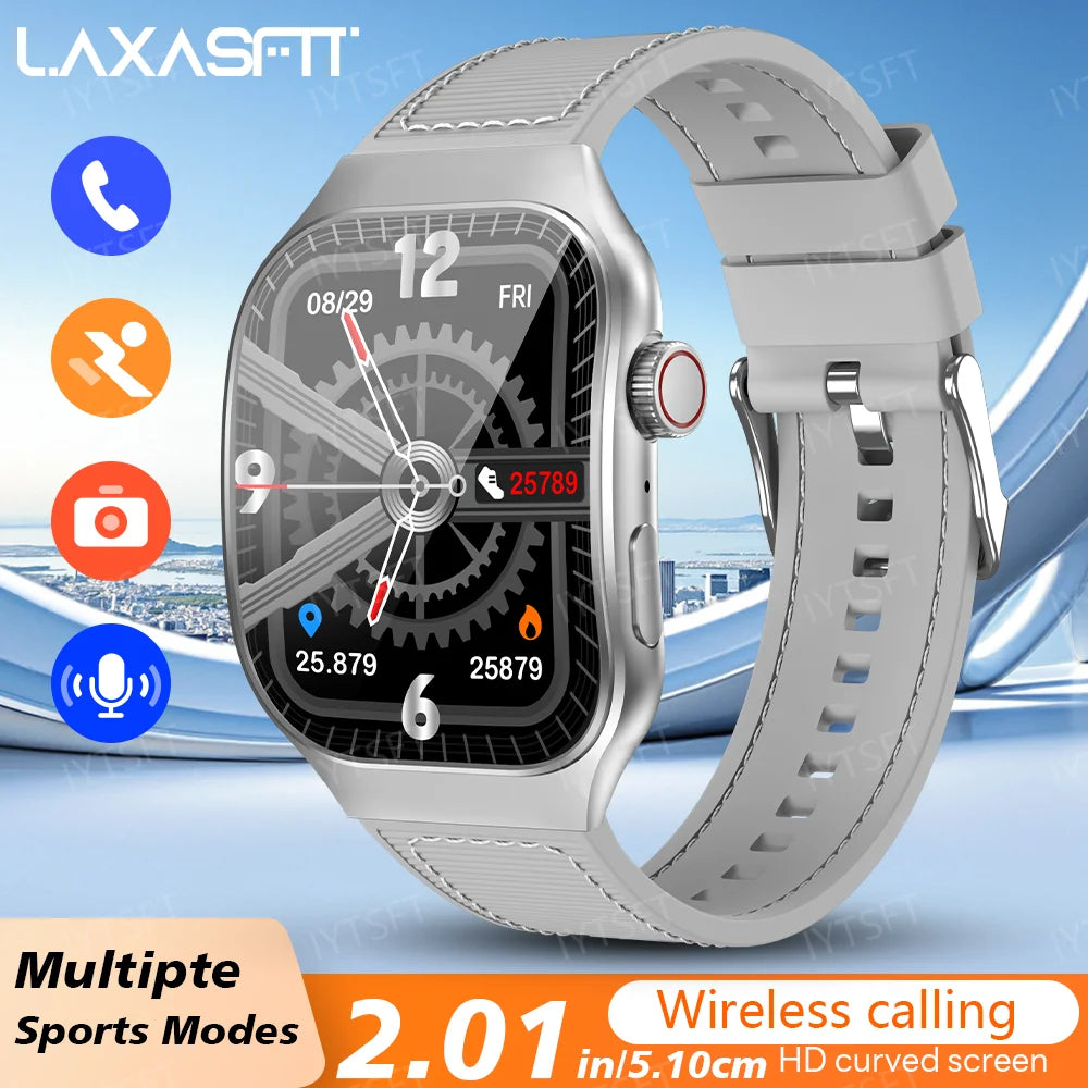 LAXASFIT 2.01 Inch Curved Screen Men's Smart Watch