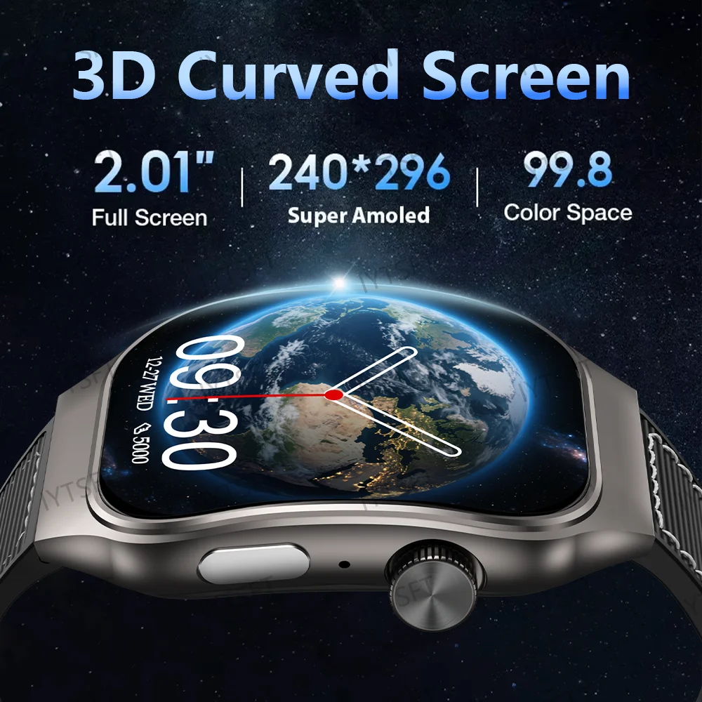 LAXASFIT 2.01 Inch Curved Screen Men's Smart Watch