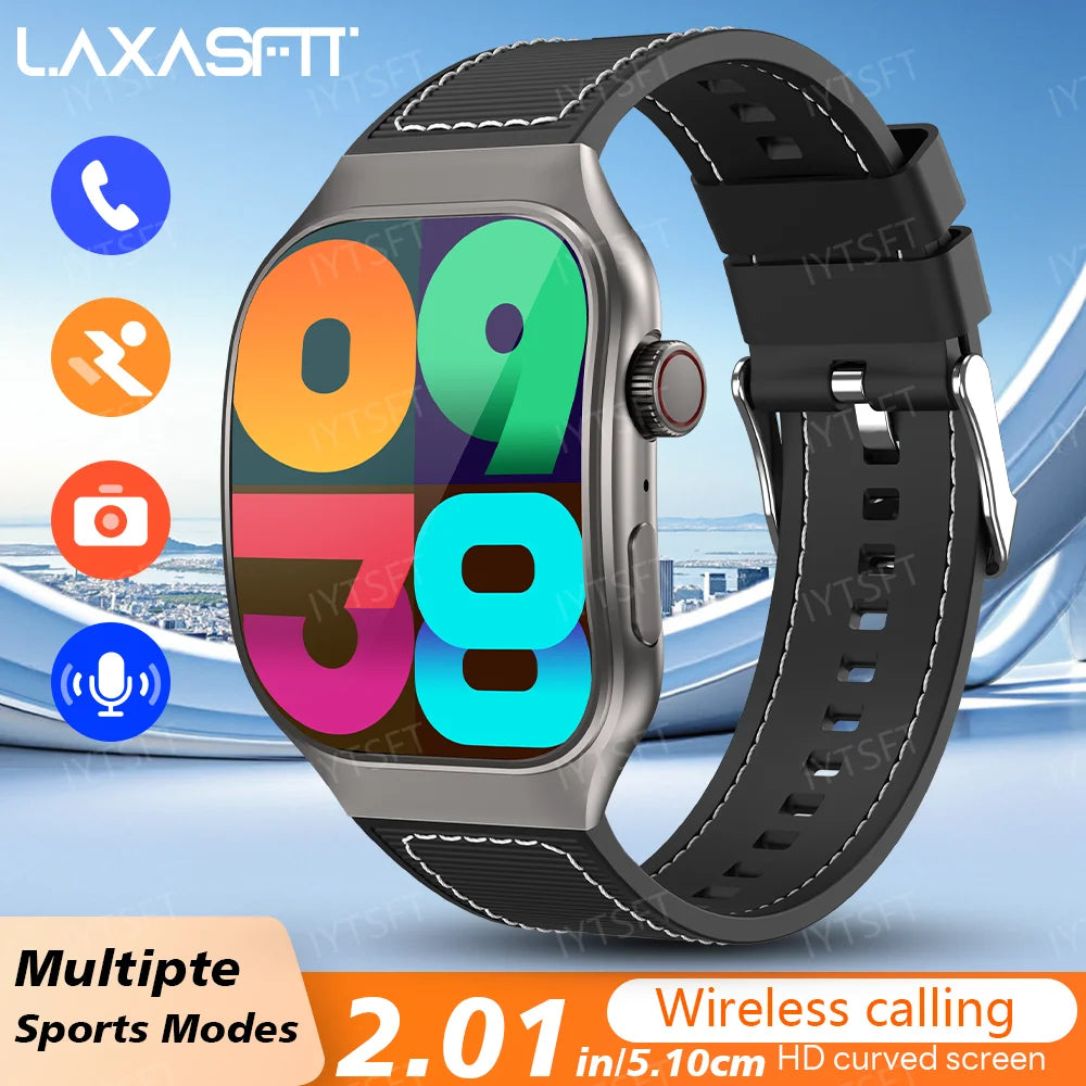 LAXASFIT 2.01 Inch Curved Screen Men's Smart Watch