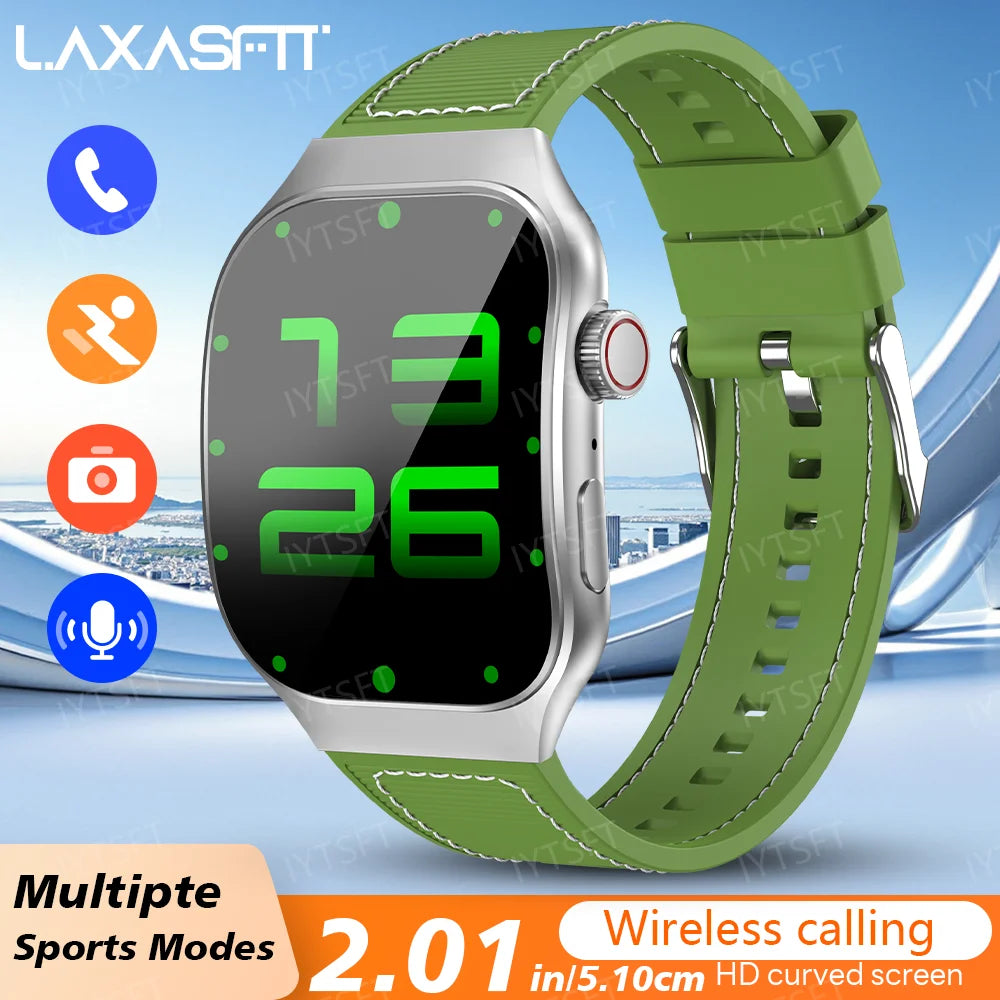 LAXASFIT 2.01 Inch Curved Screen Men's Smart Watch