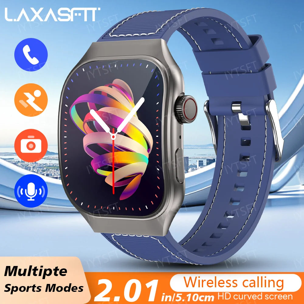 LAXASFIT 2.01 Inch Curved Screen Men's Smart Watch